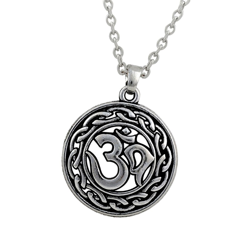 India Ethnic Om Aum Symbol Pendant Hindu Yoga Chain Necklace Lucky Charms Jewelry
