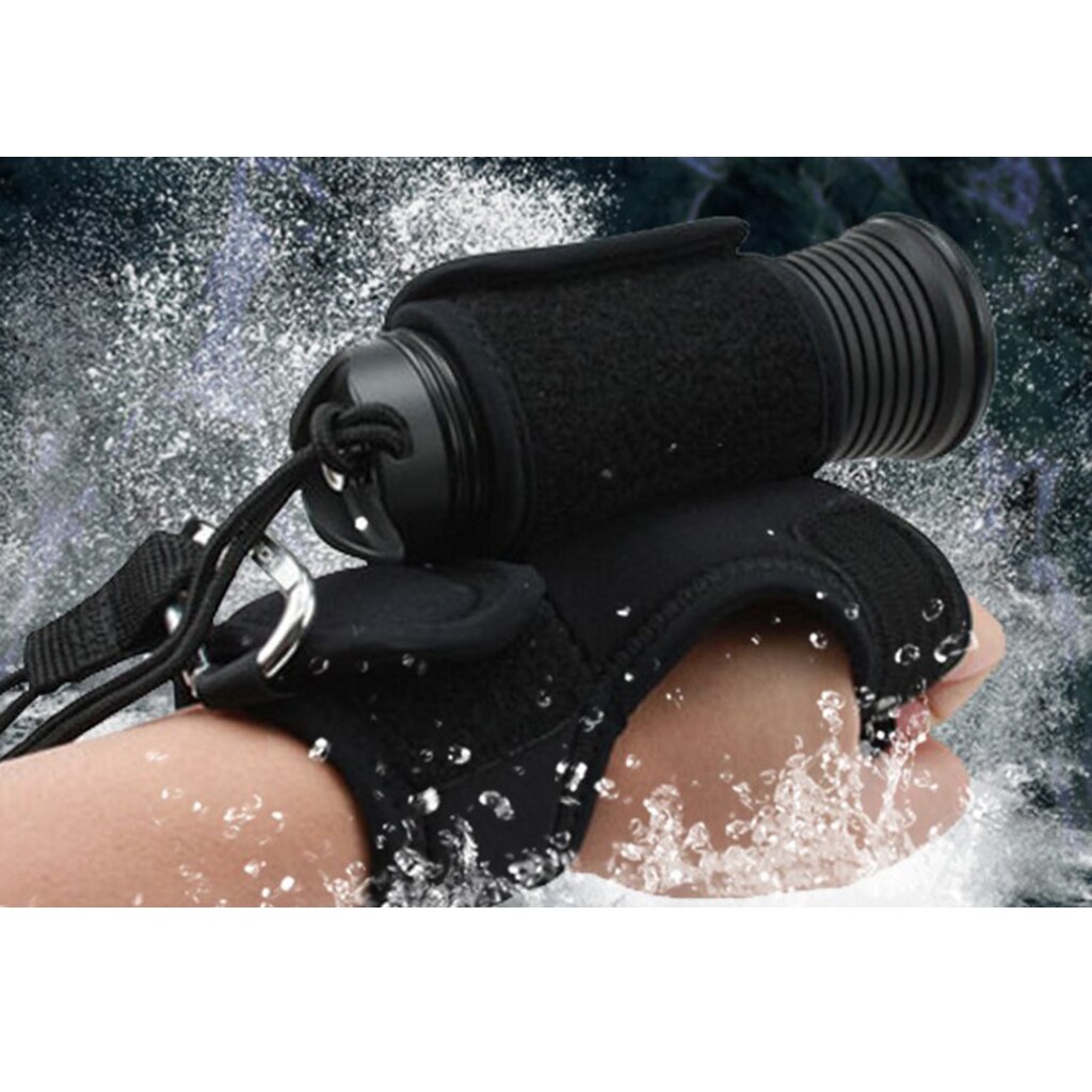 Scuba Diving Dive Underwater Torch LED Flashlight Hand Free Holder Glove Holster Hand Mount
