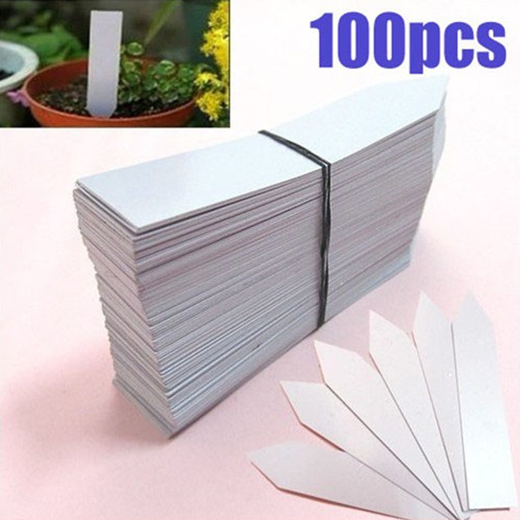 100 Pcs Plastic Plant Zaad Labels Pot Marker Kwekerij Stake Tags 10 Cm X 2 Cm Plant Bloemen Etiket tuin Decora Supply # L5