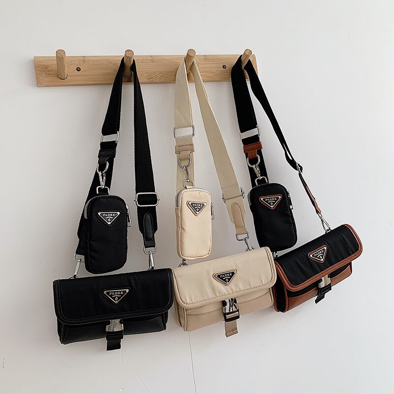 Bandolera multiusos para mujer, bolso de pecho, estilo de Hong Kong, de tela de nailon, riñonera Retro oscura, novedad de