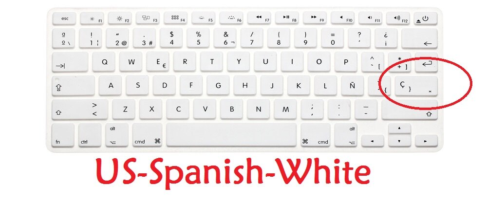 Eu Ons Spaanse Keyboard Voor Macbook Air Pro Retina 13 15 Spaans Toetsenbord Cover Silicium A1466 A1278 A1286 A1398 Toetsenbord huid: US White