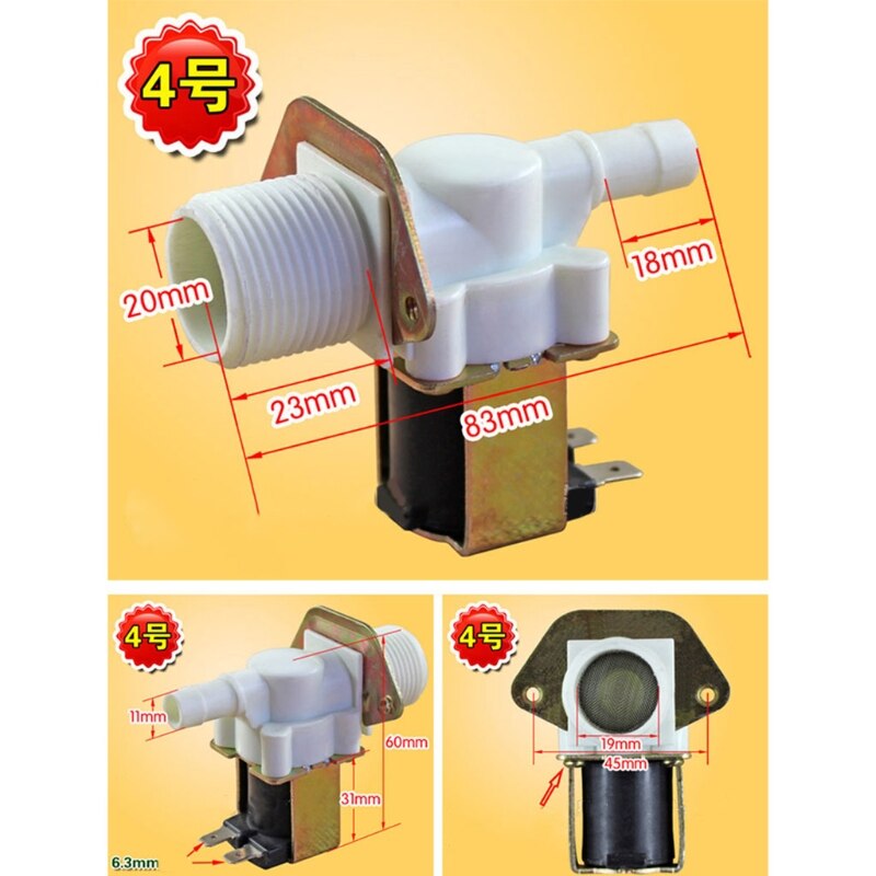 Universal Washing Machine Water Double Inlet Valve Home Electrical Appliance Durable Replacement Parts: 4