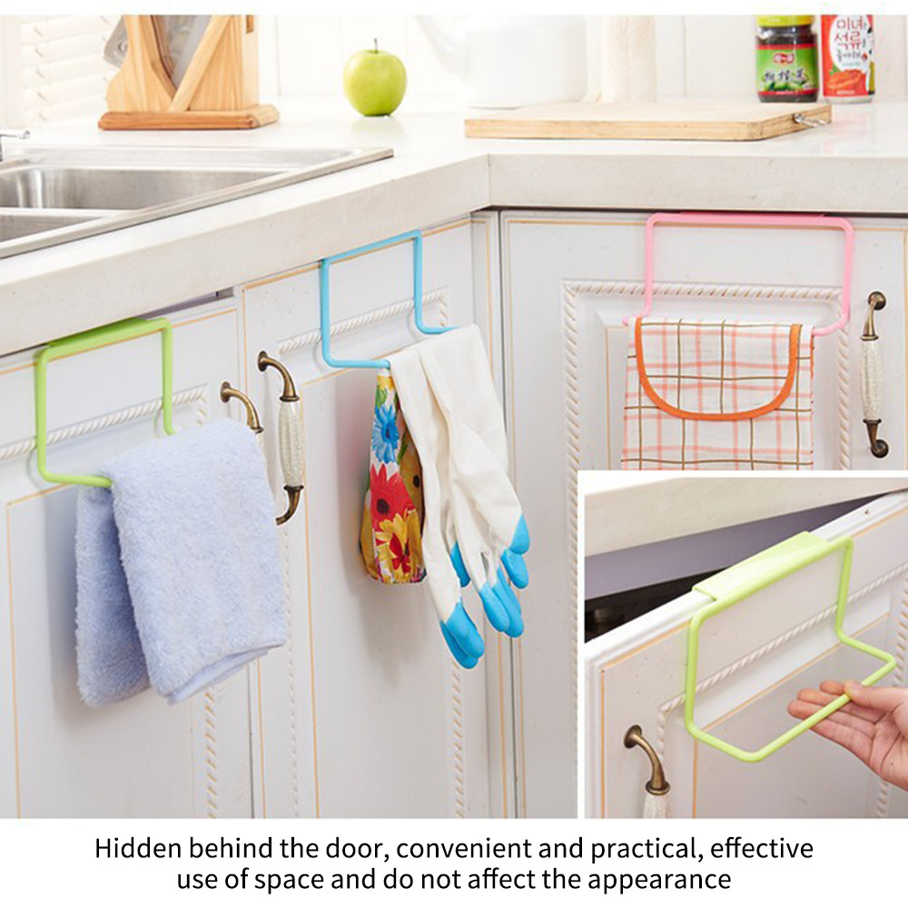 Towel Rack Hanging Holder Organizer Bathroom Kitchen Cabinet Cupboard Hanger Towel Sponge Holder Storage Rack For Bathroom