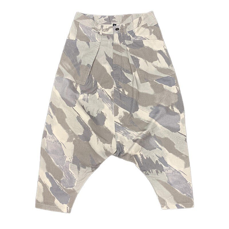 Zomer Mannen Camouflage Low Crotch Joggingbroek Hip Hop Mannelijke Baggy Harembroek Losse Joggers Onregelmatige Kruis Broek Mannen X9142: XL
