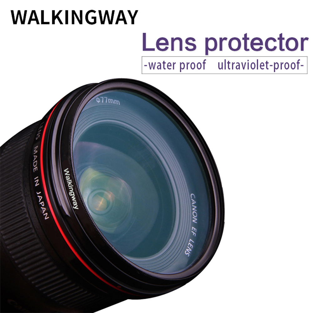 Walkingway UV Filter Camera Filter Ultra-Violet Protector Lens Filter 49/52/55/58/62/67/72/77/82 mm Filter for Canon Sony Nikon