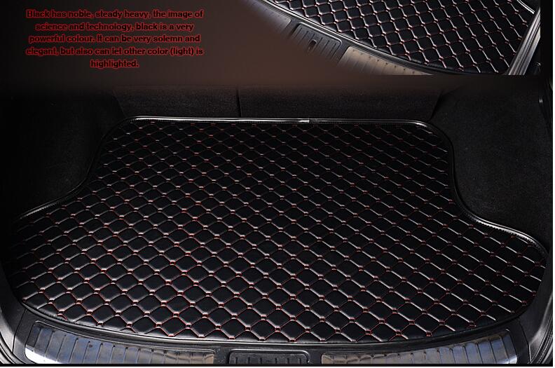 Auto accessoires Auto kofferbak mat Lijnvervoer, Lederen borduurwerk een stuk kofferbak mat, en luxe vresion: Black red line