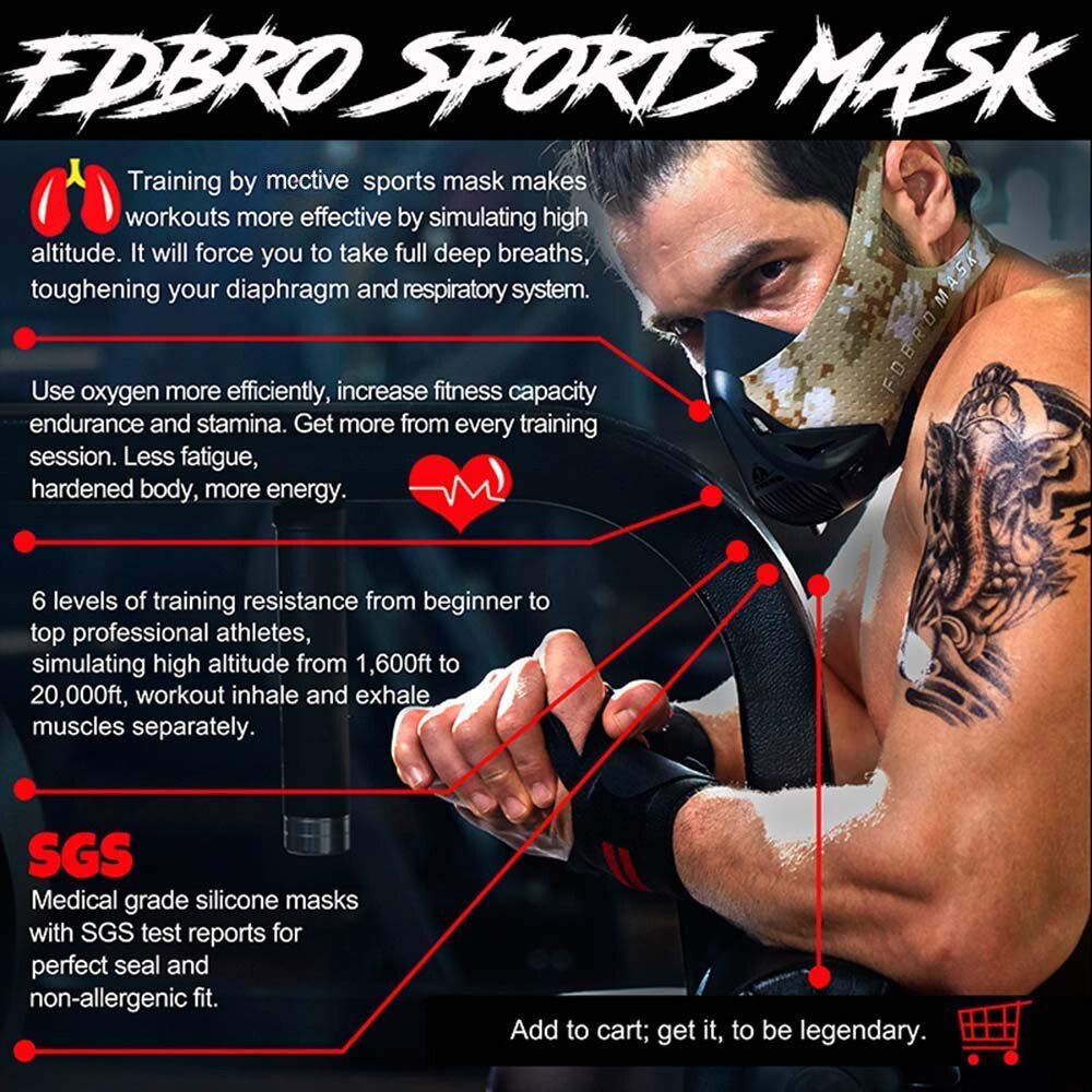 Fitness training sports mask 3.0 sports mask Fitness ,Workout ,Running , Resistance ,Elevation ,Cardio ,Endurance Mask