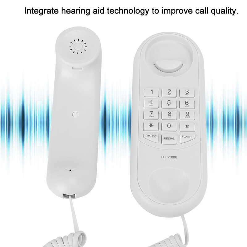 Téléphone fixe mural blanc double usage pour hôtel, salle de bain, bureau, famille
