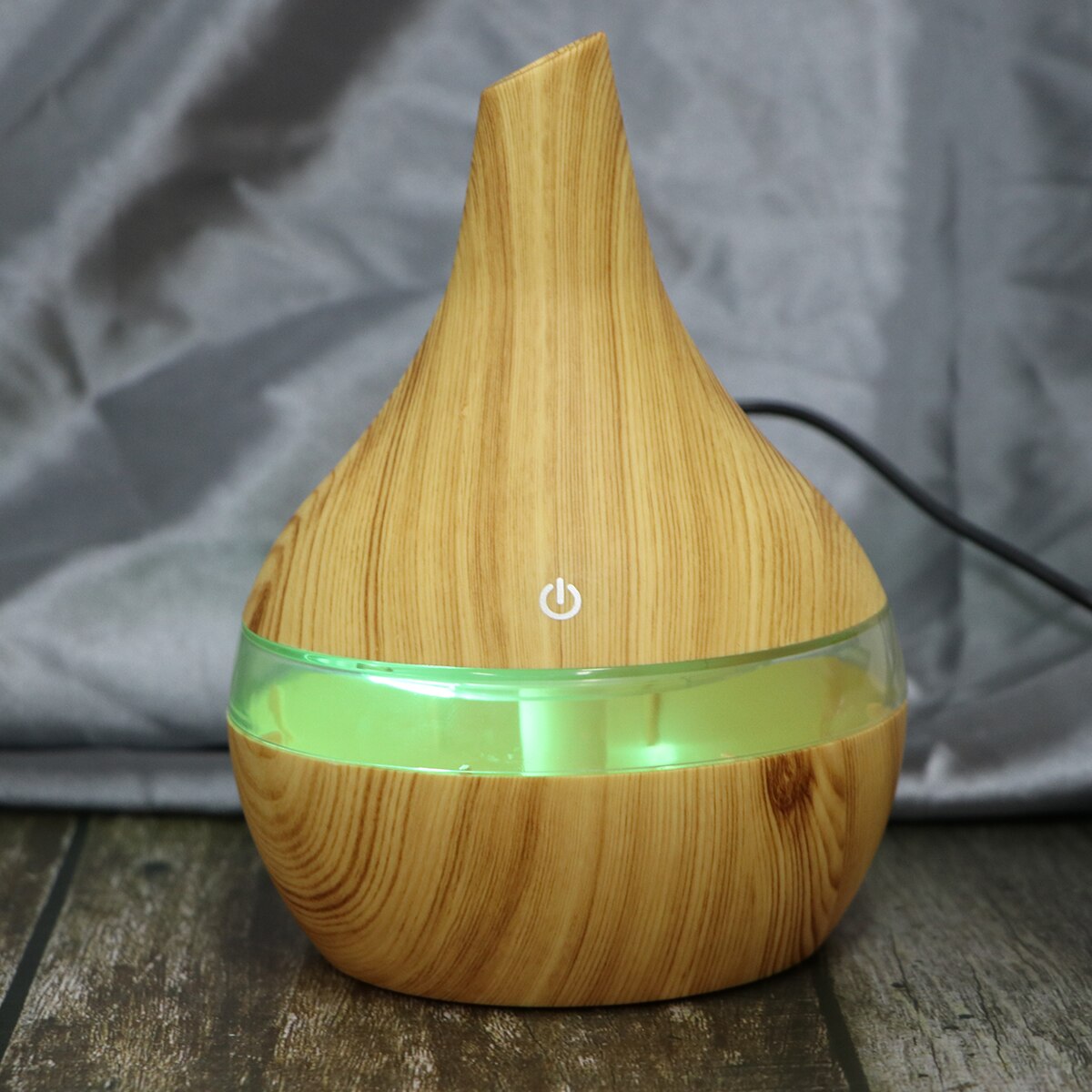 300Ml Aromatherapie Diffuser Houten Graan Patroon Usb Ultrasone Air Aroma Stille Luchtbevochtiger Etherische Olie Aroma Diffuser