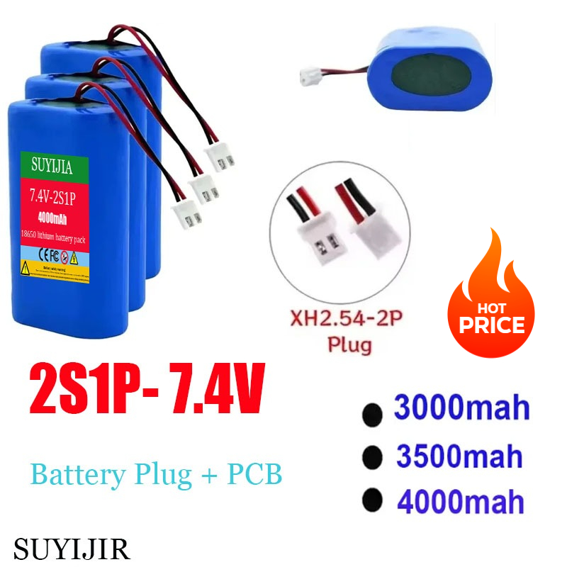 18650 7.4V 4000mah Rechargeable Battery Lithium Battery Pack 2S1P Battery Xh2.54-2P Plug 3000mah 3500mah 4000mah Electric toys