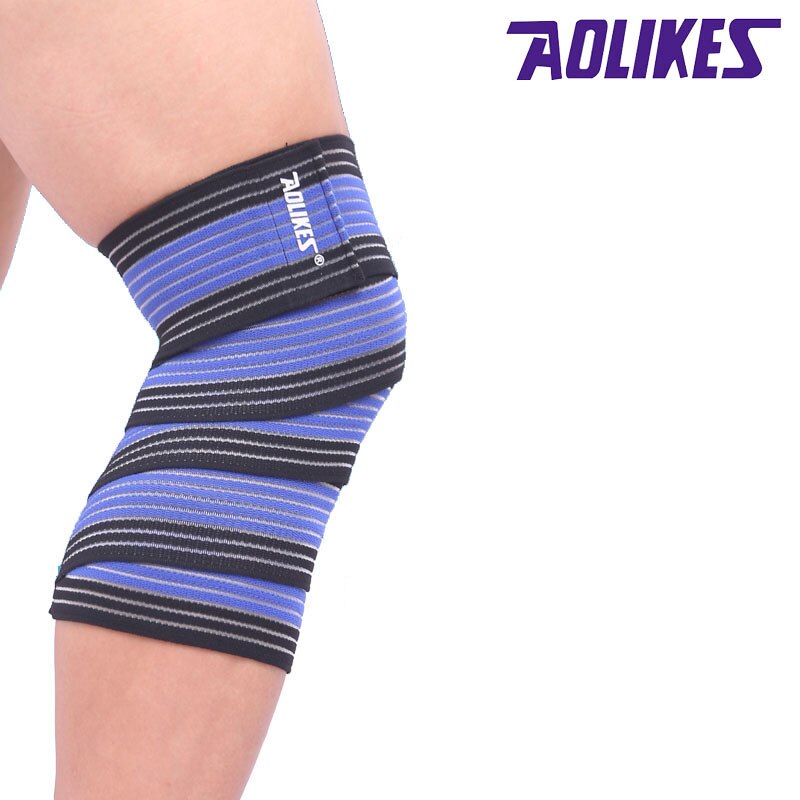 Aolikes 1 st bandagem elastisk knäskydd sporttejp kinesiologiskt elastiskt band joelheira vendas deporte a -1516: Svart blå / Längd 120cm
