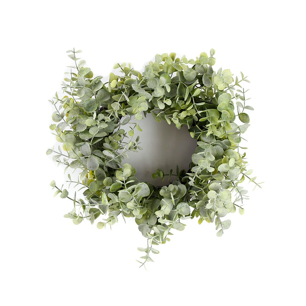 42CM Eucalyptus Krans Voordeur Krans Groene Bladeren Krans Lente Deur Krans Outdoor Kunstmatig