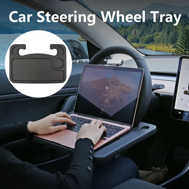Multifunctionele Auto Laptop Desktop Stand Draagbare Eten Kantoor Auto Stuurwiel Tafelstandaard Drank Voedsel Koffie Dienblad Board