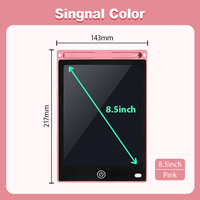 Planche à dessin électronique, écran LCD de 8.5 pouces, tablette graphique numérique pour dessin, bloc d&#39;écriture électronique, jouets pour enfants: 8.5inch pink signal