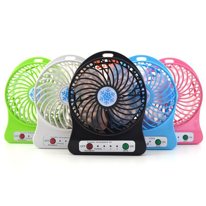 Portable Mini USB LED Fan Light Air Cooler Small Desk Cooler Silent Travel Humidification 2600MAH Lithium Battery fan