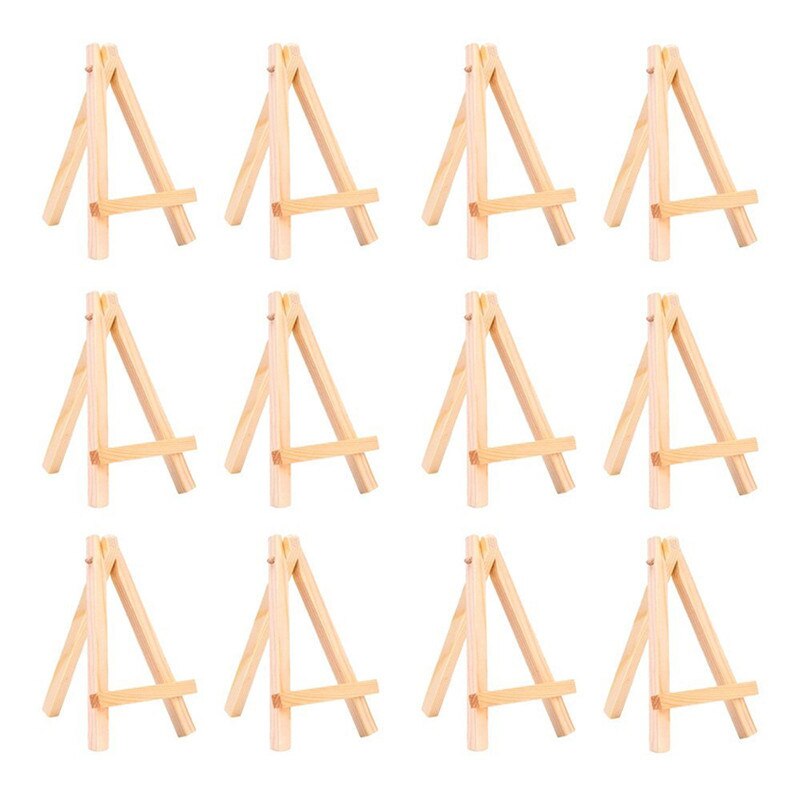 3 Door 5 Inch Tiny Wood Ezels Set Voor Schilderijen Craft Kleine Acryl Olie Projecten, Pack Van 12