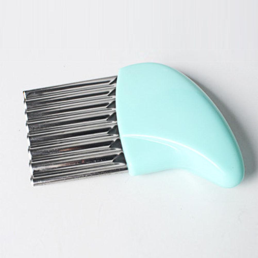Stainless steel wave cut potato knife kitchen tool wave knife shredder: Blue