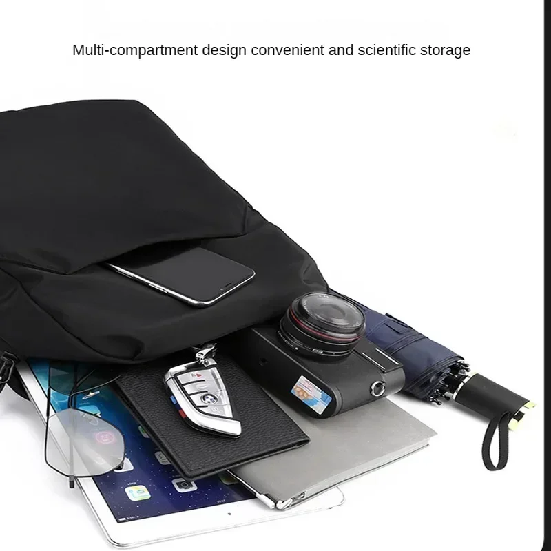 Nylon Trekking Bag Breathable School Backpack Waterproof Wear-resistant Layered Storage Lightweight for Outdoor Activities