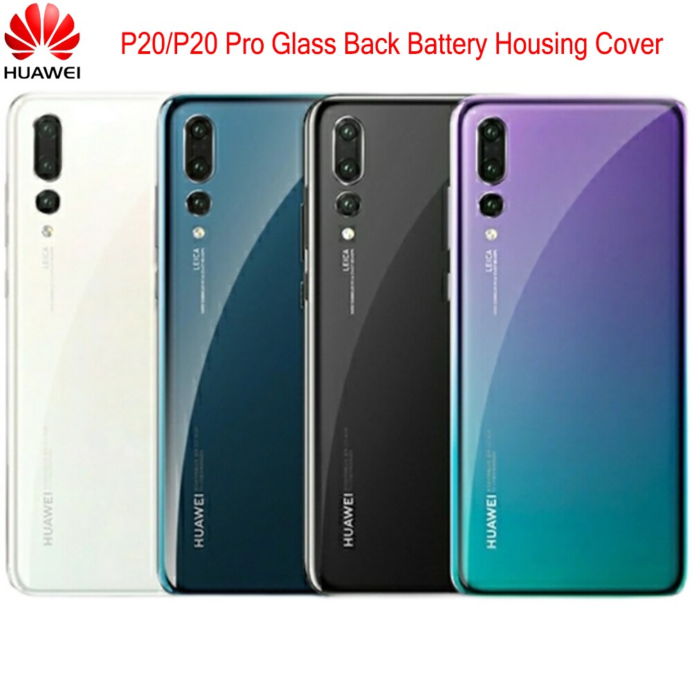 Bakpanel original huawei  p20 pro batteri baklucka bakdörr hus glasfodral för  p20 pro  p 20 batterilucka + kameralins