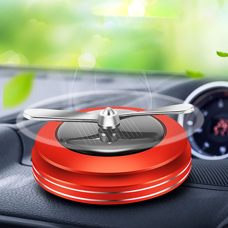 Sol parfumeholder propel automatisk roteret bil luftfrisker aroma diffusor auto interiør luftrenser ornamenter