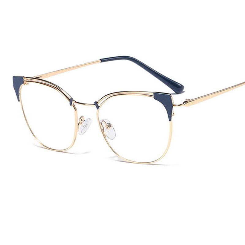 Gafas cuadradas transparentes de gafas de ojo de gato transparente para hombres y mujeres montura de lentes transparentes montura de gafas Unisex UV400: C5 Blue Clear