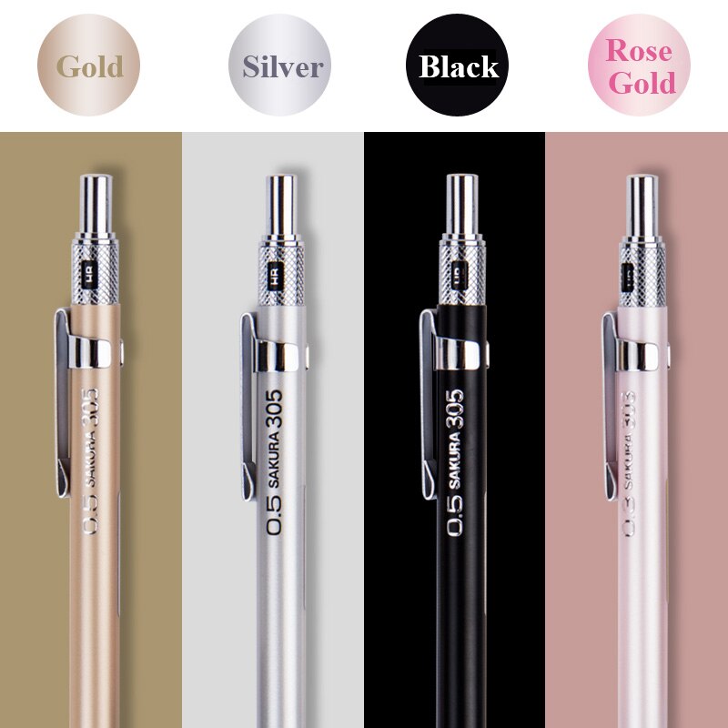 SAKURA metal muszla pisanie automatyczny ołówek automatyczny 0.3/0.5mm grafit opracowanie artykuły biurowe Sztuka materiały piśmienne XS-303/305