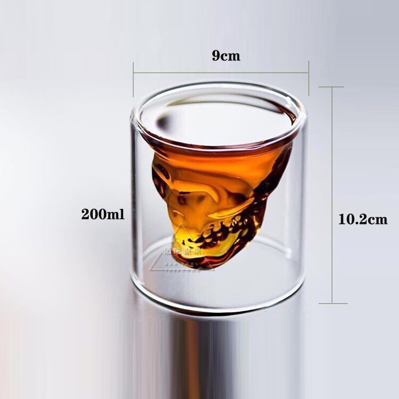 4 Pcs Skull Head Wijnglas Mok Crystal Bier Whiskey Shot Dubbele Glazen Beker