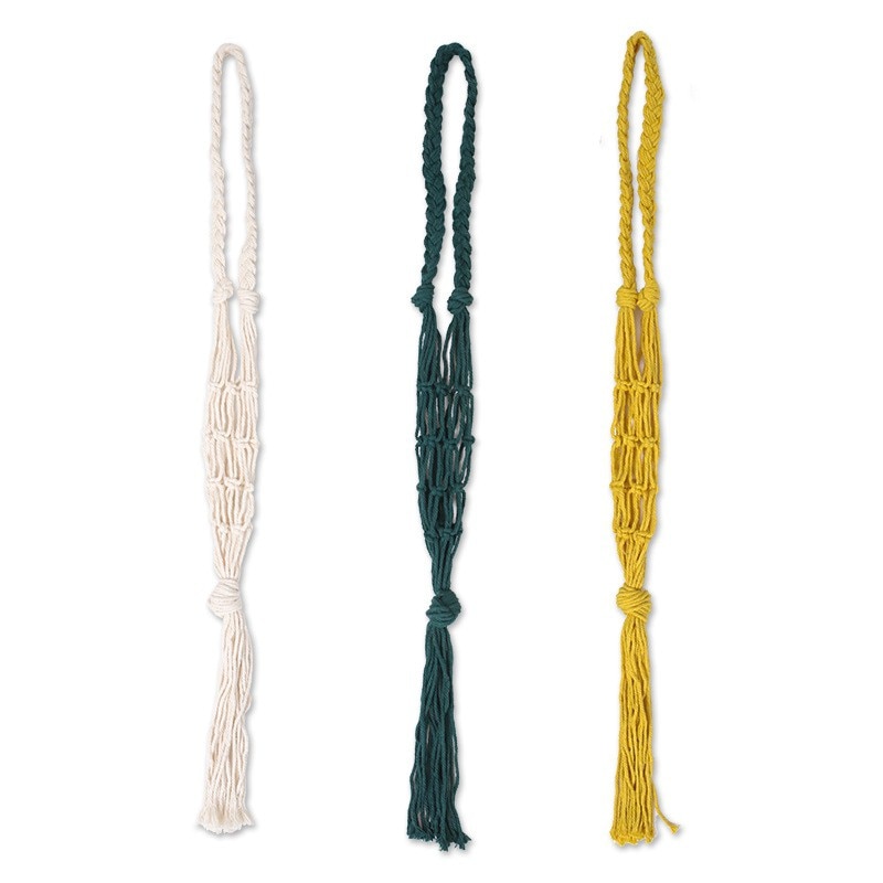 Bolsa tejida de cuerda para botella de vino, bolso de bolsillo de Red tejido hecho a mano, macramé, de algodón, soporte para botella de vino tinto, cesta colgante