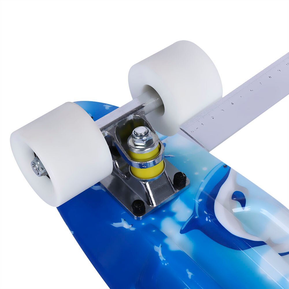 22 Inch Four-Wheel Long Skateboard Dolphin Pattern PP Plastic Board Deck Skate Board Shock Resistant Skateboard For Kids Adults