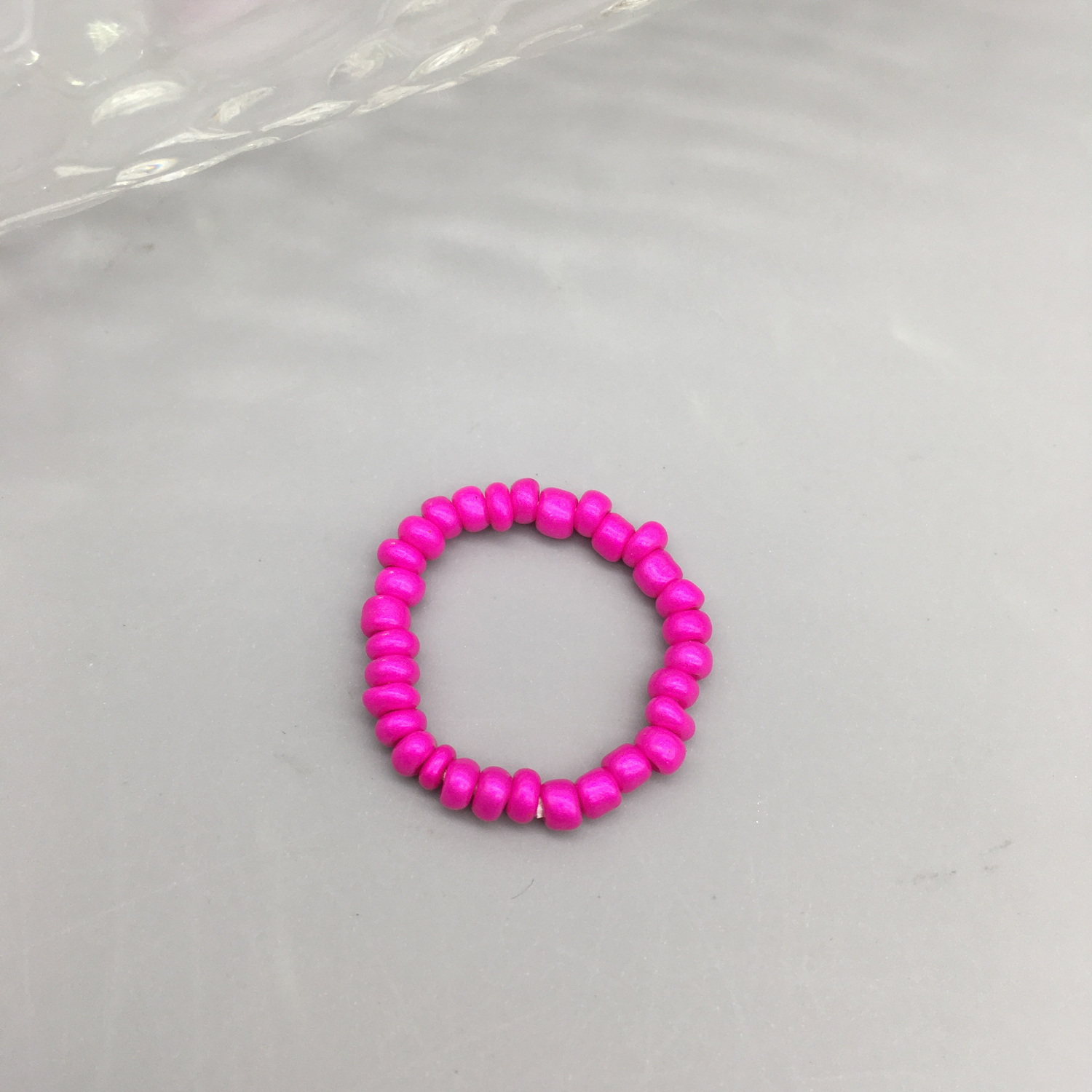 Anillos de cuentas de semillas simples para mujer, anillos con cuentas de cristal a la , bonitos y minimalistas, cuentas coloridas, anillos finos apilados geométricos: Rojo rosado