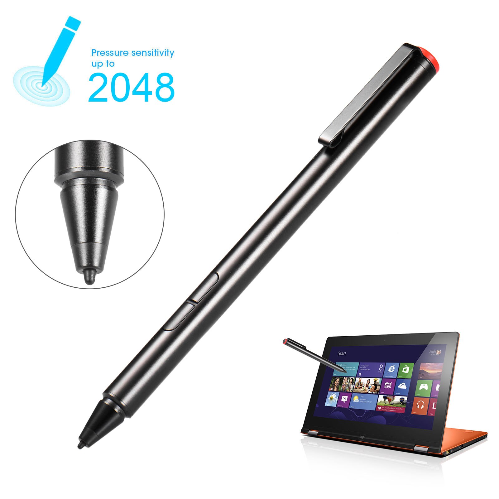 Stylus for Lenovo Active Pen Stylus Pen for Thinkpad X1 tablet/ Yoga720/yoga730/miix 520 700 720 levels of pressure sensitivity