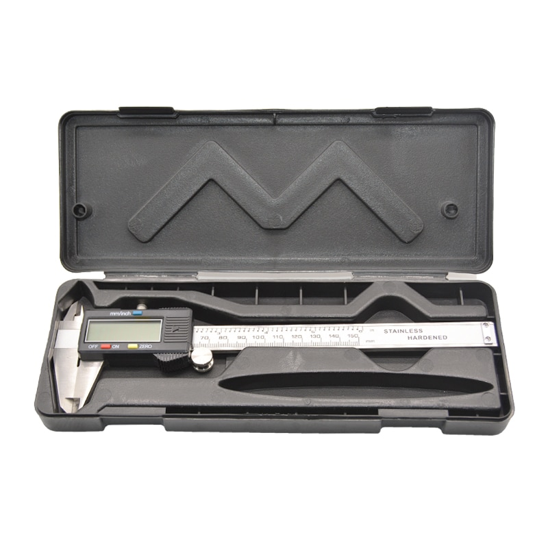 Digital electronic vernier caliper micrometer 150mm 6' LCD display Widescreen Stainless steel metal caliper Depth measuring tool