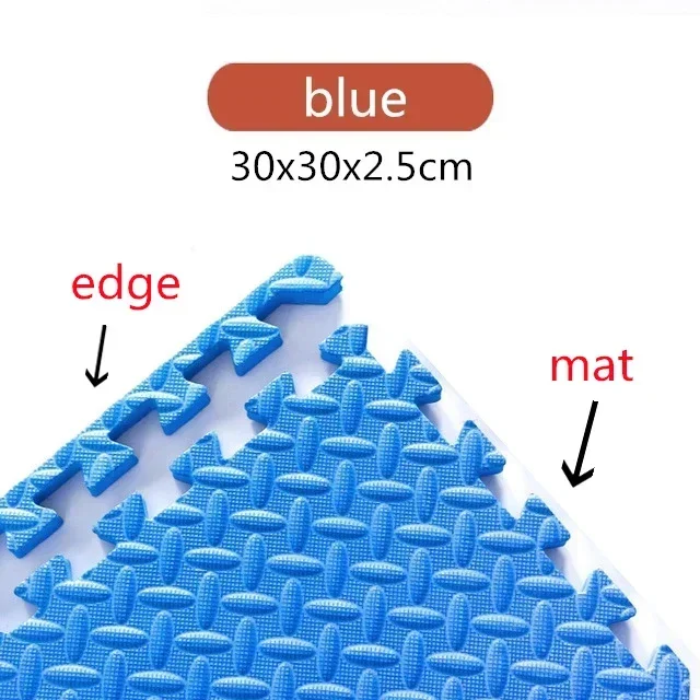 2.5Cm Dikke Baby Puzzel Matten Speelkleed Kids Grijpende Tegels Speelgoed Tapijt Zachte Klimmen Pad Eva Woonkamer Tatami spelen Matten: Blauw