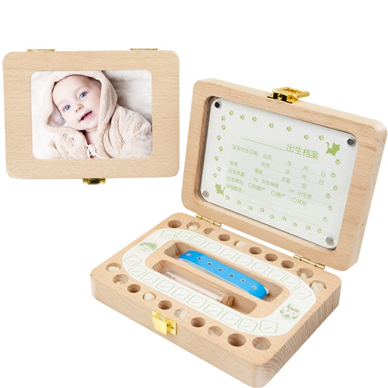 Boîte à dents en bois pour bébé, garçon et fille, organisateur de stockage de dents de lait, collecte de dents, cheveux fœtus, boîte à déquois pour enfants, souvenir