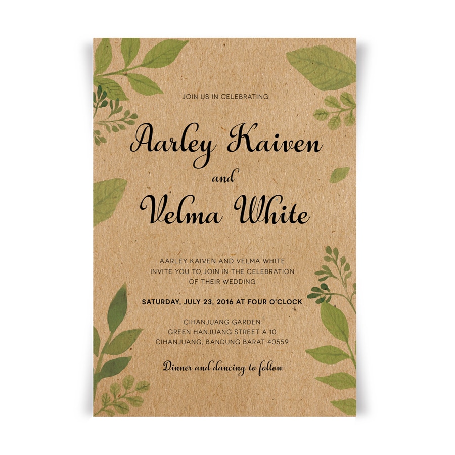 Rustic Wedding Invitations with RSVP Cards Kraft Paper Wedding Invitations Set Save the Date Menu Cards - Lot of 50