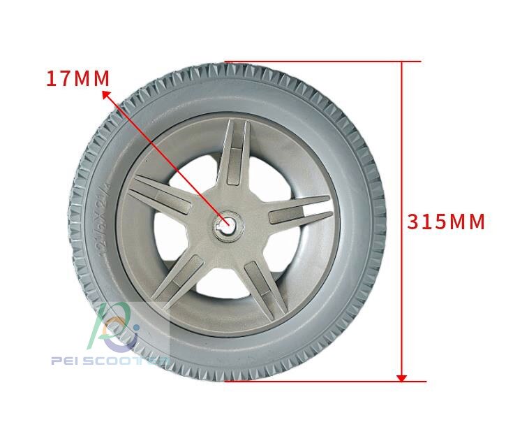 12 Inch 12 Inch Aluminium Non Opblaasbare Wiel Rolstoel Motor Drive Wiel Phub-12vw