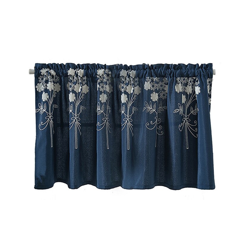 Rideau court imprimé Floral, demi-rideau transparent pour cuisine et salon, , pour panneau de fenêtre, décoration de chambre à coucher: B Short Curtain / 130x41cm