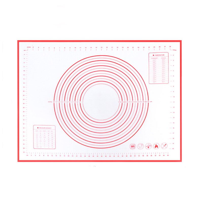 80*60cm Large Silicone Baking Mat Sheet Pizza Dough Non-Stick Pastry Board Kitchen Cooking Tools Baking Pad Baking Accessories: Red / 40x30cm
