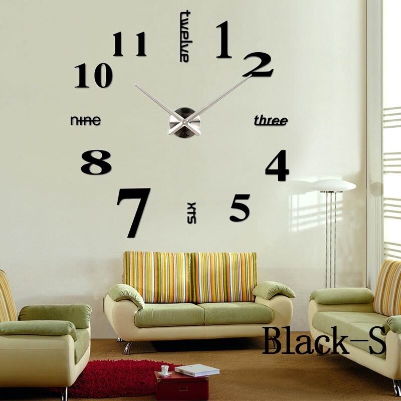 Horloge murale moderne en 3D à Quartz pour maison, autocollants acryliques, décoration de 27/37/47 pouces, unique