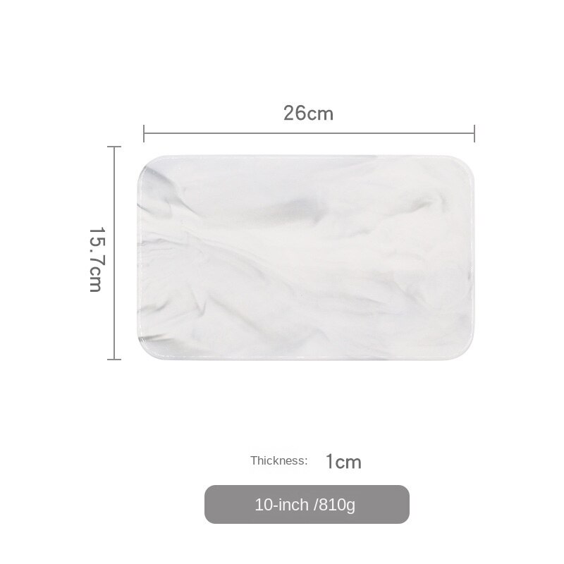 Nordic Minimalist Marble Ceramic Tray Rectangular Plate Plate Cake Sushi Plate Western Bread Flat Plate.