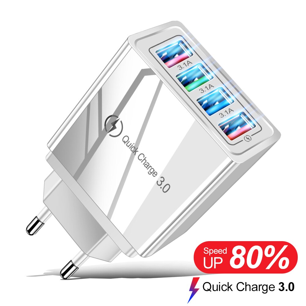 USB Charger Quick Charge 3.0 4.0 EU/US Plug Tablet Chargers For iphone 12 Huawei Fast Charging Universal Wall Mobile Phone