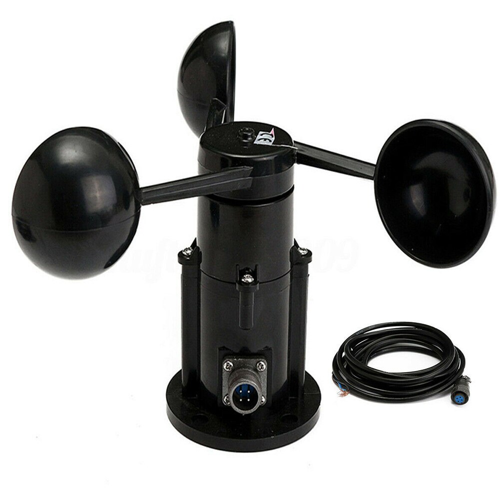 Instrument Wide Use Signal Output Measurement Long Transmission Three Cups Wind Speed Sensor 0-5V Anemometer With Cable