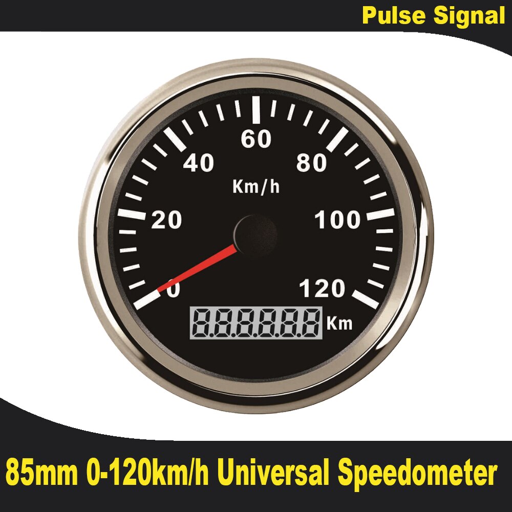 Eling 120/200km/ h nopeusmittari auton mittarit 85mm nopeusmittaria matkamittari moottoripyörän kääntymismittarit 9-32v ( pulssisignaali): 120km- bs