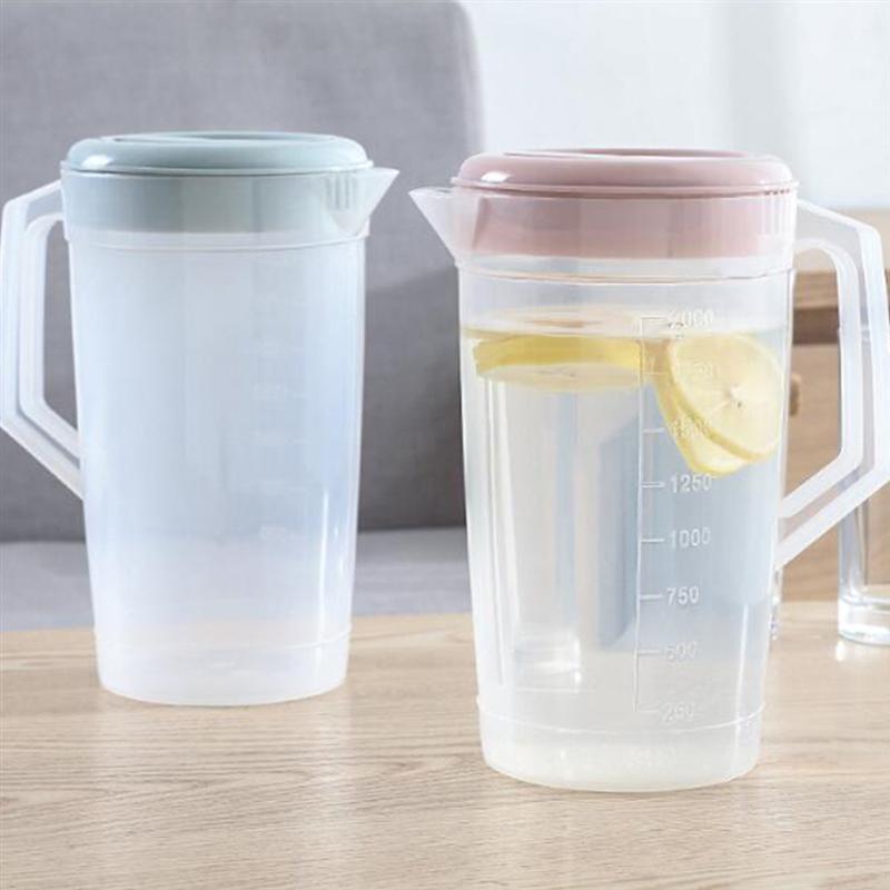 Stor kapacitet drik opbevaringsbeholder varmebestandig koldt vand kande plast juice kande husstand tekande kedel med låg