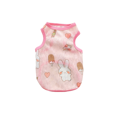Summer Vest For Medium Large Dogs Cooling Pet Apparel Outfit French Bulldog Terrier Corgi Dachshund Clothing On Accessories: XS / Pink