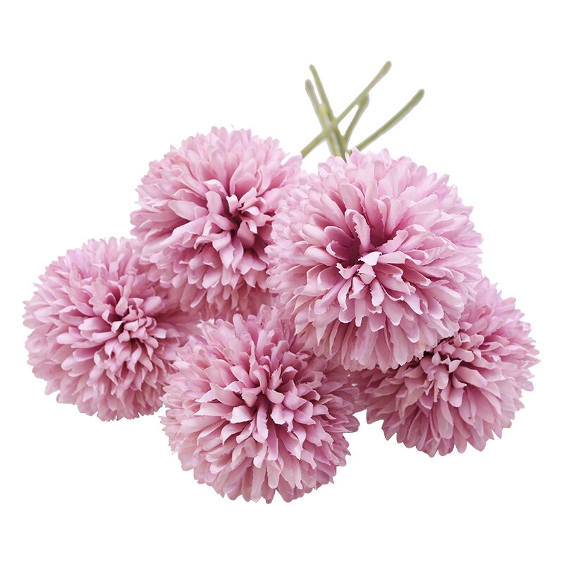 5pcs Dandelion Flower Ball Simulation Silk Artificial Flowers DIY Wedding Party Table Decoration Bride Hold Bouquet Home Decor: F03