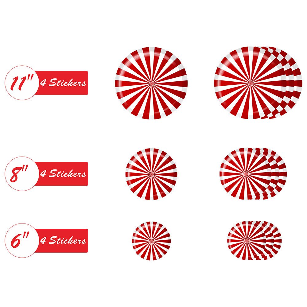 12 Pieces Wall Stickers, Candy PVC Stickers Christmas Floor Decals Wall Posters for Home Office, Red Year: B