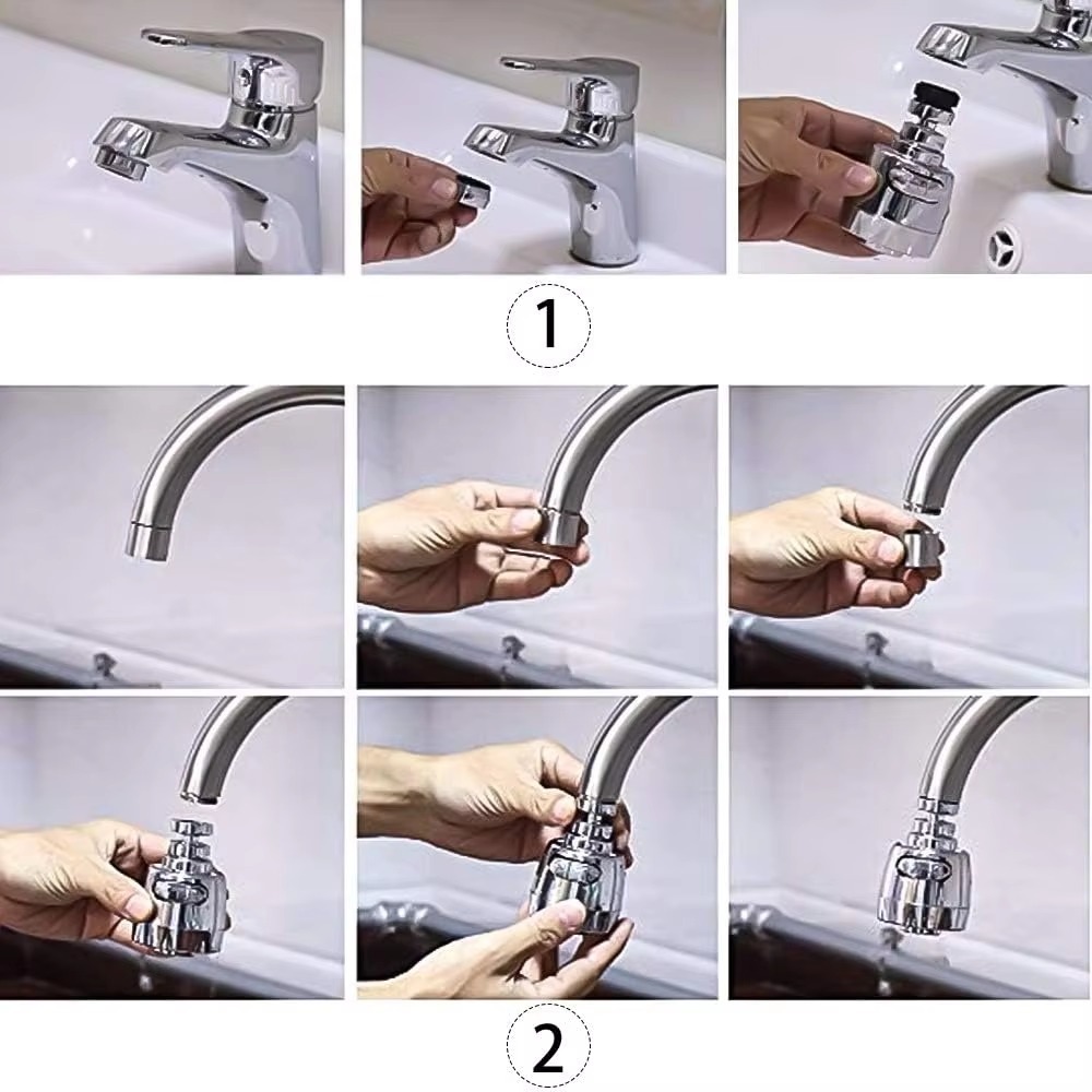 Adaptador universal de torneira de cozinha, 2/3 modos, rotação 360, extensores de filtro, utensílios de cozinha, spray, economia de água, bico de torneira