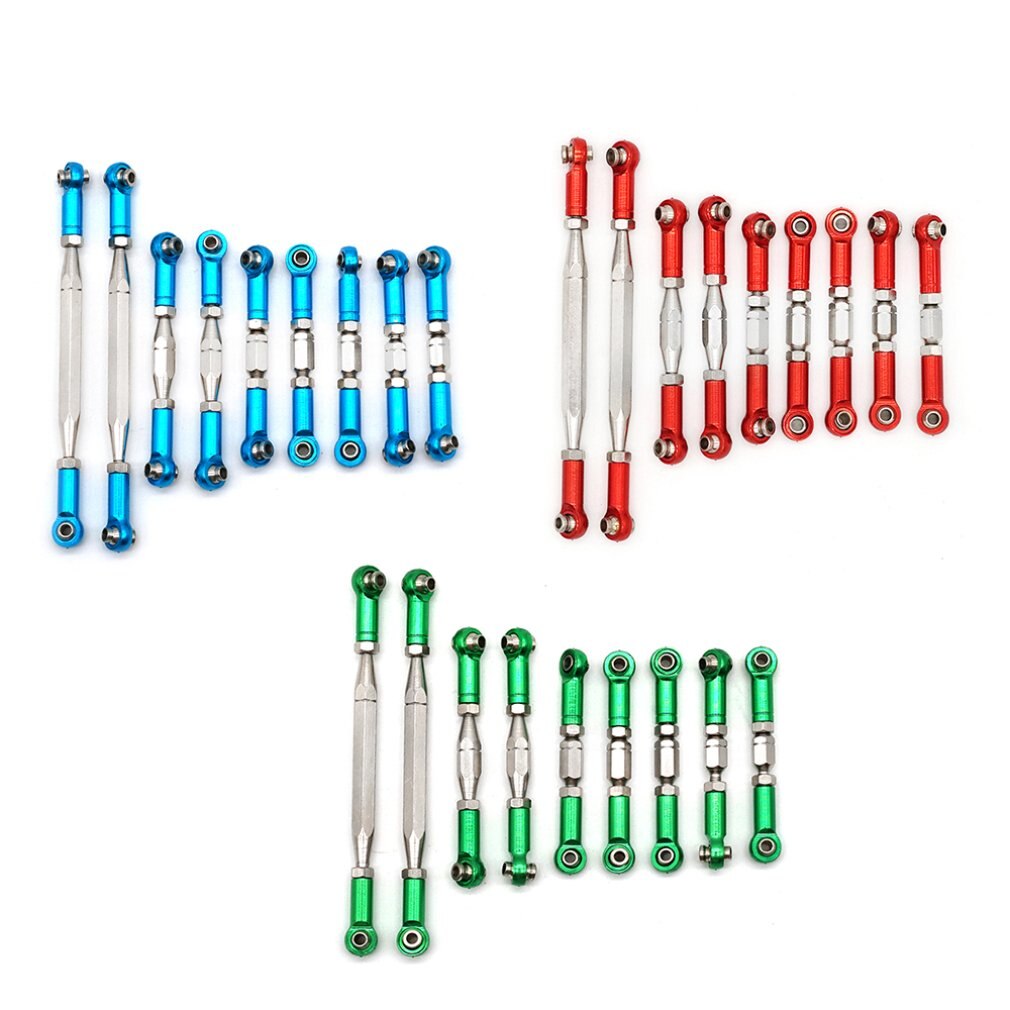 9 stuks verstelbare metalen trekstang servoverbinding wltoys 12428 12423 12428 -  abc feiyue  fy06 upgrade rc auto metalen accessoires