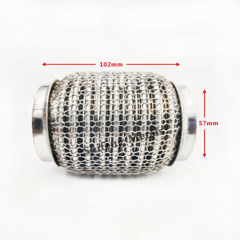 Stainless Steel 304 Flex Pipe Exhaust Bellow Tube Flex Coupler With Mesh Interlock Super Flexible Bellows 63x102mm 76x102mm: 57x102mm